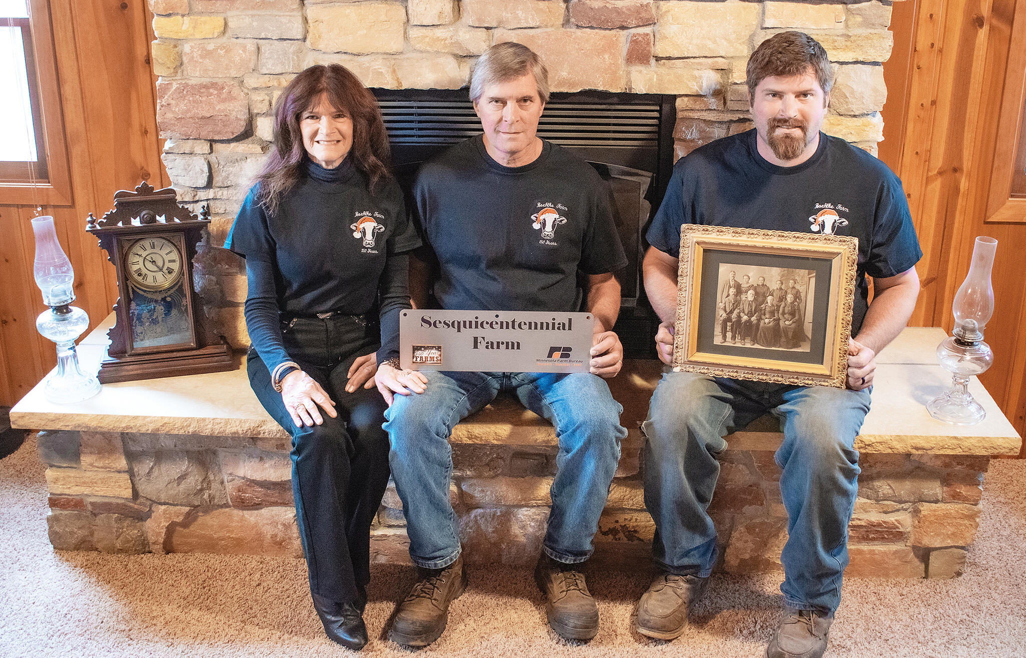 The Boehlke family farm, owned and operated by Eugene and his wife, Rita, is located just north of Waverly. Established in 1875, the farm was named to the 2025 sesquicentennial farm list by the Minnesota Farm Bureau. Pictured with Eugene and Rita is son, Eugene Jr., who assists with day-to-day farm operations. (Photos submitted by the Boehlke family.)