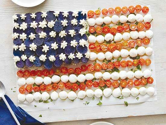 American Flag Caprese Salad