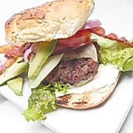 Jumbo Bacon Avocado Horseradish Cheeseburgers