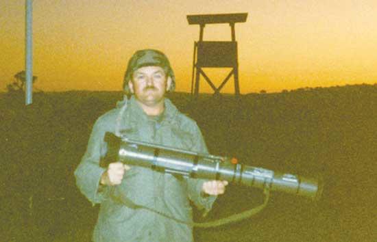 Seabee military training live-fire exercise at Camp Roberts, California. Edwards preparing to shoot the AT4 anti-tank weapon in the evening was a once-in-a-lifetime experience.