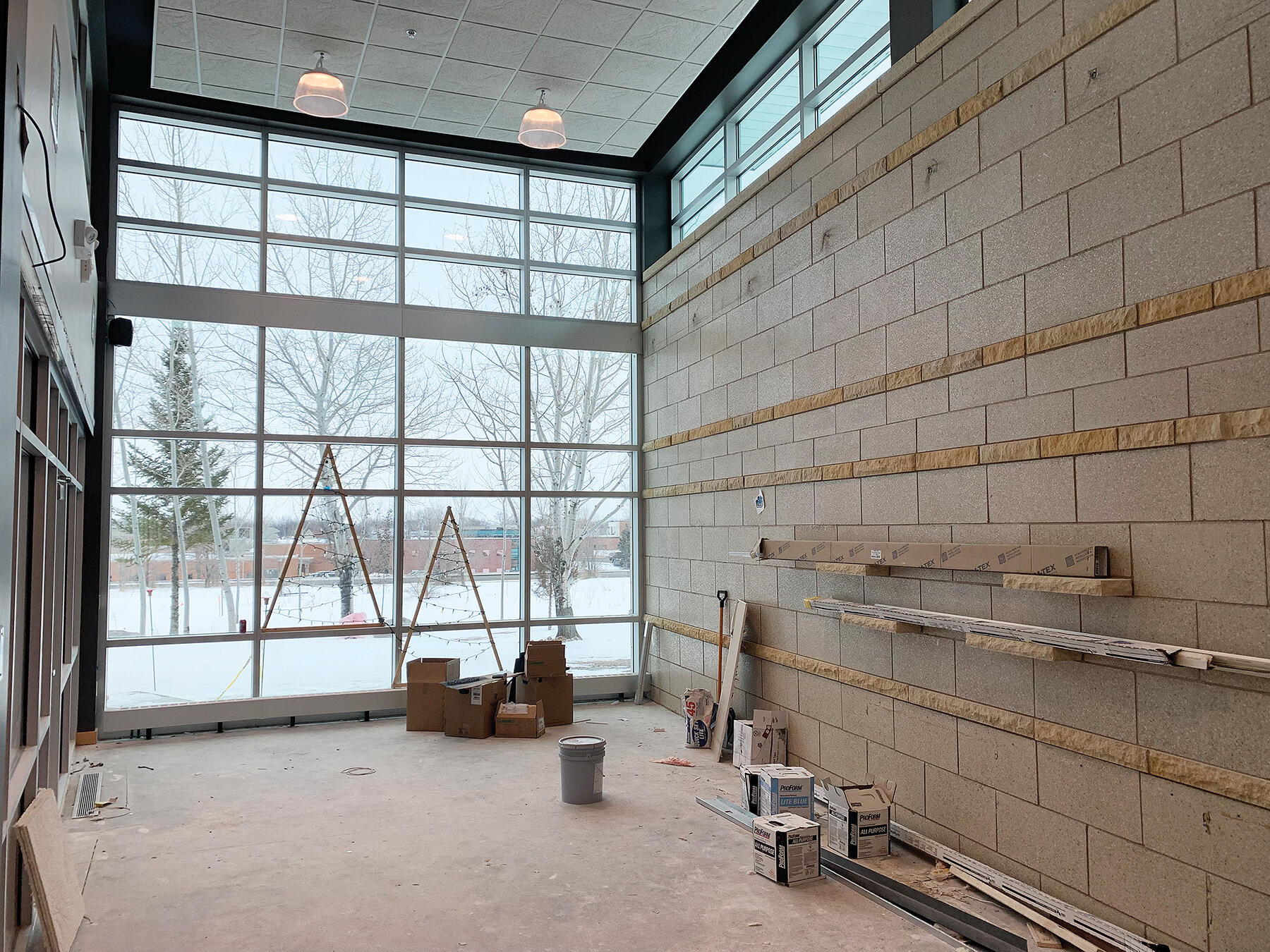 The space for the indoor play area will have ample room for kids to climb, slide, and get exercise.