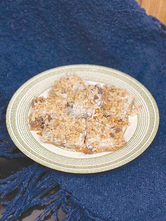 This week we are featuring some of the recipes entered in The Drummer’s December online Click It To Win It! contest, which was “Favorite Cookie.” Pictured above are bars made from the Magic Bars recipe, submitted by our random winner, Connie Anderson of St. Michael. Our January Click It To Win It! contest topic is “a random act of kindness you have experienced or shared.” To enter go to our website at www.TheDrummer.com.