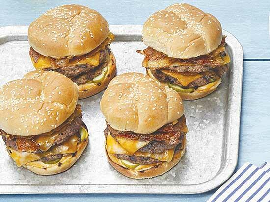 Maple Bacon Double Cheeseburgers