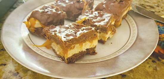 No Bake Snickers Crunch Bars