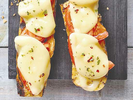 Open-Faced Tomato Grilled Cheese