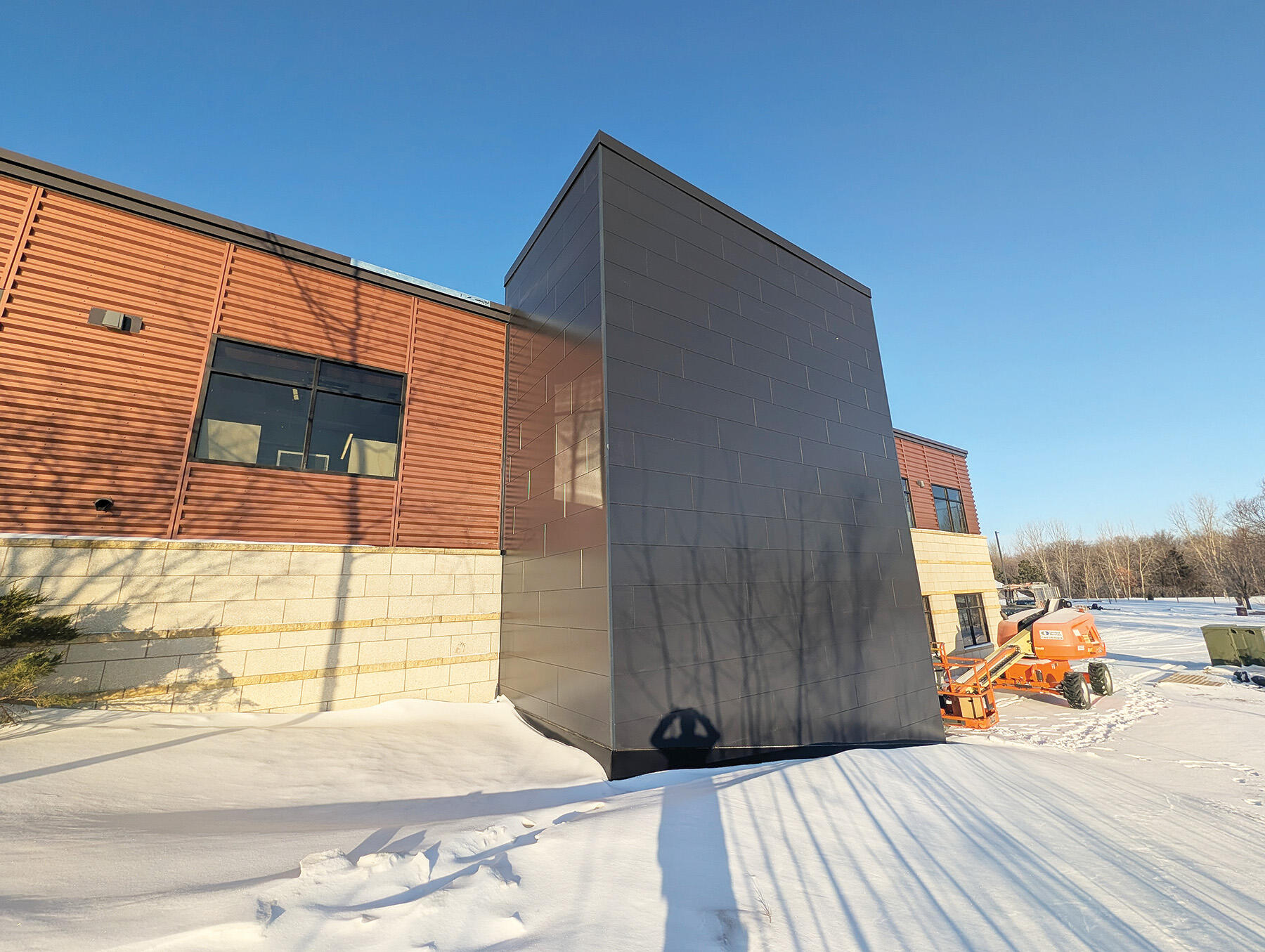 Finished exterior of the elevator.