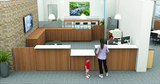 Computer-generated image of the completed area.