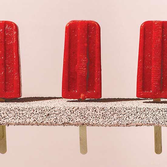 Strawberry-Cucumber Ice Pops